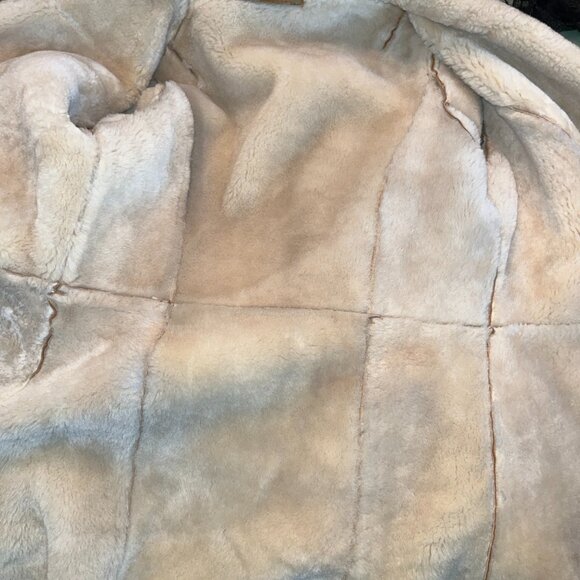 VINTAGE 70'S MATTERHORN NAPA SUEDE SHEEPSKIN SHERPA JACKET COAT - MADE IN USA -8 - Picture 10 of 15